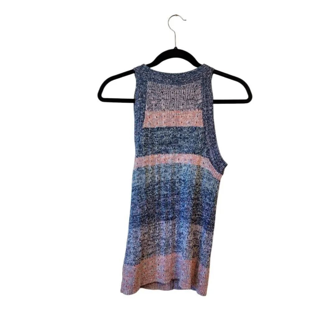 Gap Women's Blue Space Dye Colorblock Sweater Size S NWT - Picture 2 of 7